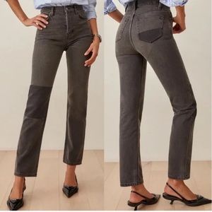 Reformation Charcoal Straight Leg Jeans